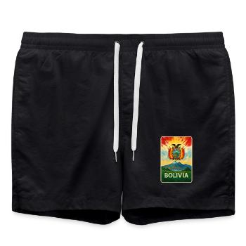 Bolivie drapeaux aménagement paysager - Short de bain - noir - Devant - AI Model Male 185 light (185cm)