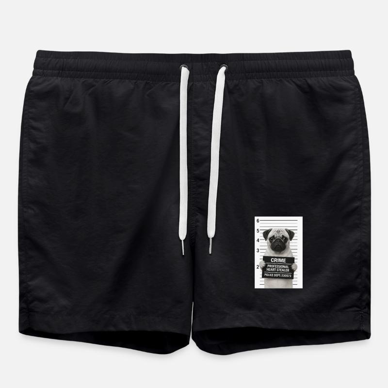 Criminal pug - Swim Trunks - black