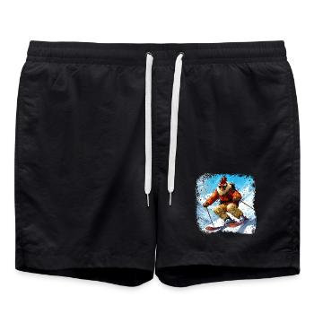 Ski Hühner - Badeshorts - Schwarz - Vorne - AI Model Male 185 light (185cm)