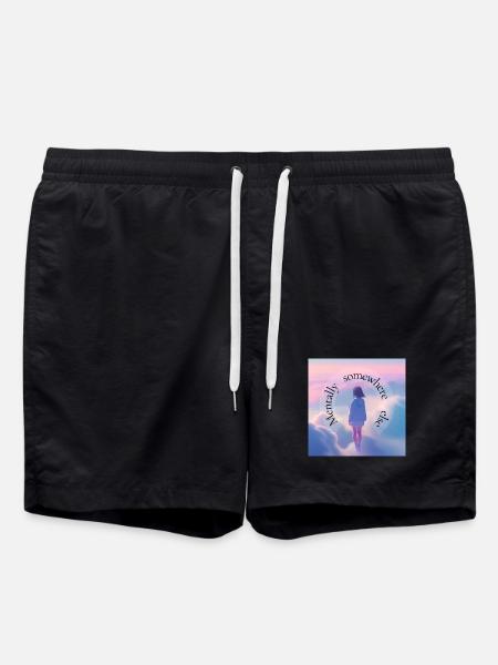 Mentally Somewhere Else – Aesthetic Dreamscape - Swim Trunks - black