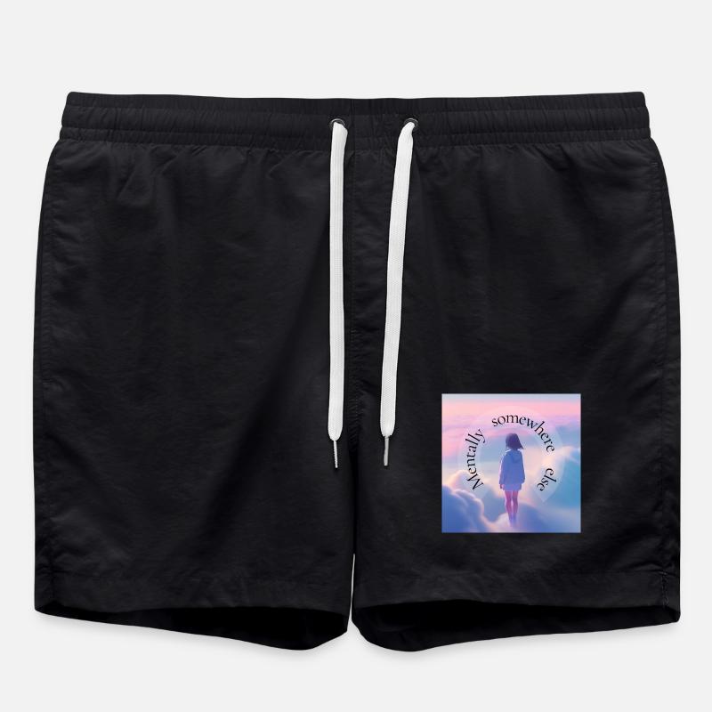 Mentally Somewhere Else – Aesthetic Dreamscape - Swim Trunks - black