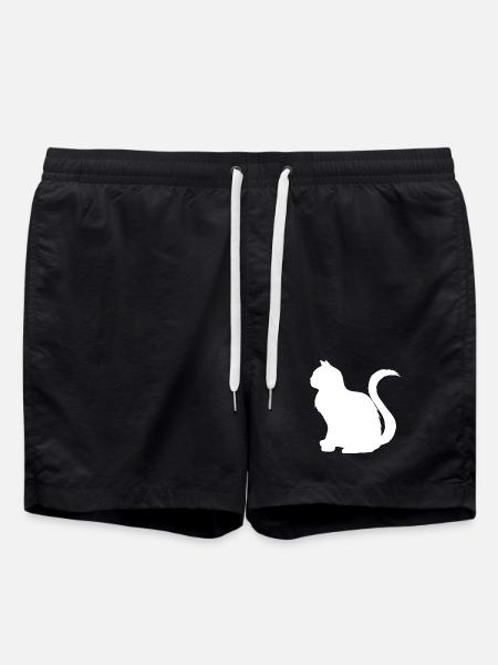katzen, silhouetten, sitzend - Badeshorts - Schwarz