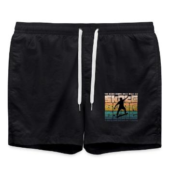 Skateboard Skating Skate Fan70s Retro Skater - Short de bain - noir - Devant - AI Model Male 185 light (185cm)