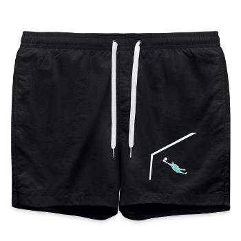 Torfrau – Keine Angst vor dem Ball, nur Mut im Tor - Badeshorts - Schwarz - Vorne - AI Model Male 185 light (185cm)