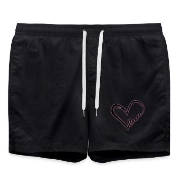 Cœur d’amour (lueur noire) - Short de bain - noir - Devant - AI Model Male 185 light (185cm)