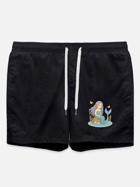 Nordic Fantasy - Purple Mermaid - Swim Trunks - black