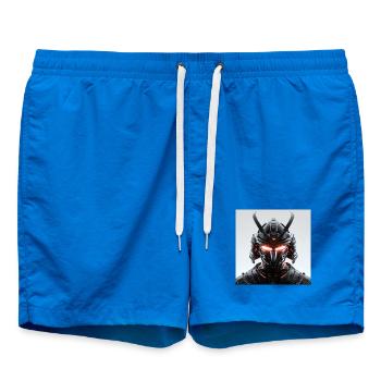 Digital Samurai Futuristic Maskerade - Swim Trunks - cobalt blue - Front