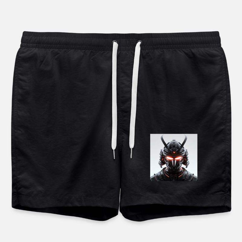 Digital Samurai Futuristic Maskerade - Swim Trunks - black