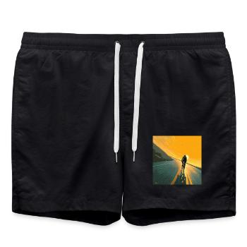 Kette rechts – Probleme links liegen lassen - Badeshorts - Schwarz - Vorne - AI Model Male 185 light (185cm)