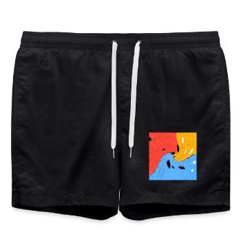 Crazy colors - Swim Trunks - black - Front - AI Model Male 185 light (185cm)