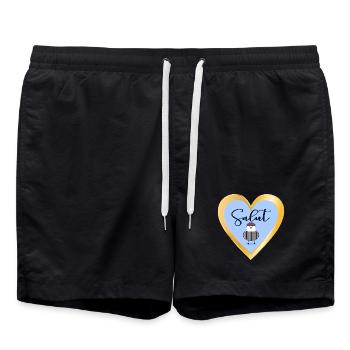 Mouette Salut en France - Short de bain - noir - Devant - AI Model Male 185 light (185cm)
