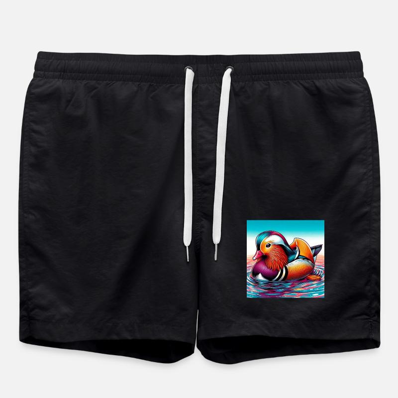 Mandarin duck - Swim Trunks - black