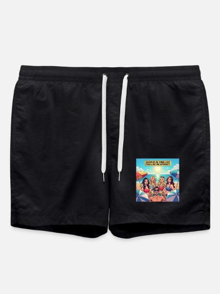 Drinking until the sun laughs - Swim Trunks - black
