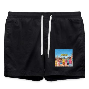 Mallorca Baby, das muss Liebe sein - Badeshorts - Schwarz - Vorne - AI Model Male 185 light (185cm)