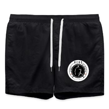 Nerd Science Logo T-Shirt - Swim Trunks - black - Front - AI Model Male 185 light (185cm)