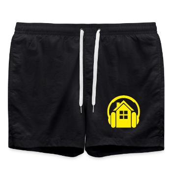 House Music - Swim Trunks - black - Front - AI Model Male 185 light (185cm)