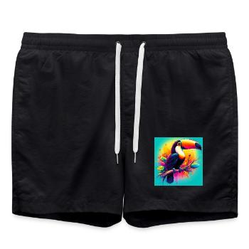 toucan - Swim Trunks - black - Front - AI Model Male 185 light (185cm)
