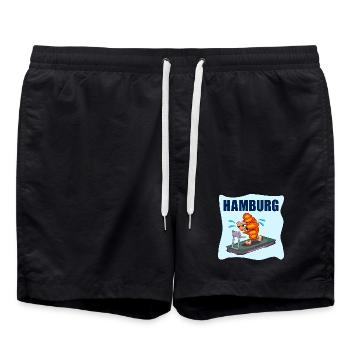FRANZBRÖTCHEN HAMBURG - LAUFEN LAUFBAND - Badeshorts - Schwarz - Vorne - AI Model Male 185 light (185cm)