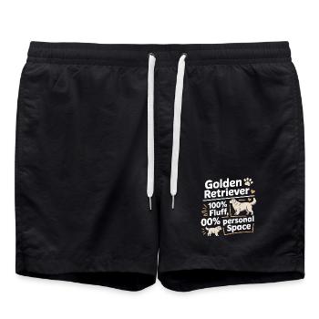 Golden Retriever Kein persönlicher Raum Kunstwerk - Badeshorts - Schwarz - Vorne - AI Model Male 185 light (185cm)