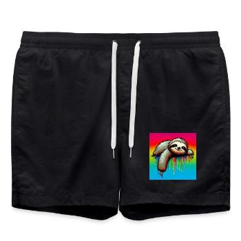 Faultier - Badeshorts - Schwarz - Vorne - AI Model Male 185 light (185cm)