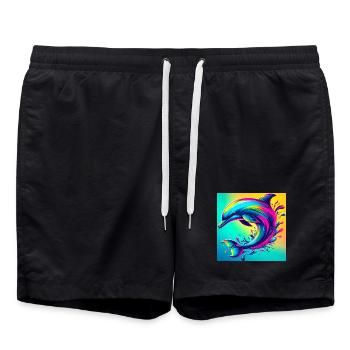 dolphin - Swim Trunks - black - Front - AI Model Male 185 light (185cm)