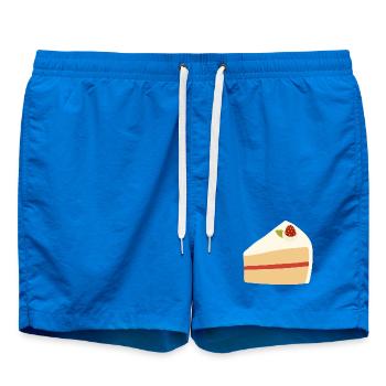 Strawberry Cream Pie Illustration - Swim Trunks - cobalt blue - Front