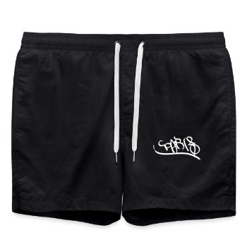 Urban Graffiti Lettering Design Paris - Swim Trunks - black - Front - AI Model Male 185 light (185cm)