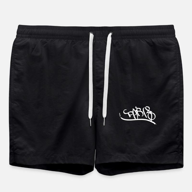 Lettrage Graffiti Urbain Paris - Short de bain - noir