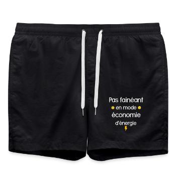 Slogan Énergétique et Optimiste - Short de bain - noir - Devant - AI Model Male 185 light (185cm)