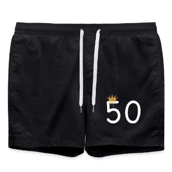 50 - Badeshorts - Schwarz - Vorne - AI Model Male 185 light (185cm)