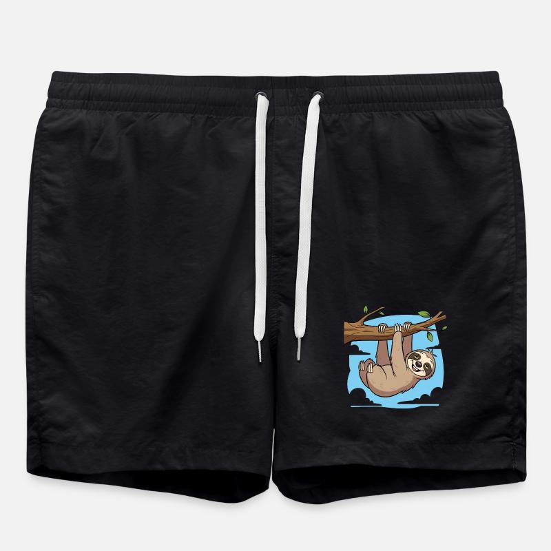 Faultier - Badeshorts - Schwarz