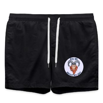 Axt mich über meinen Tag - Badeshorts - Schwarz - Vorne - AI Model Male 185 light (185cm)