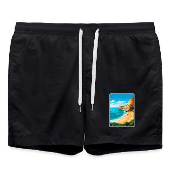 Algarve Portugal Vintage-Reiseplakat Stadtlandschaft - Badeshorts - Schwarz - Vorne - AI Model Male 185 light (185cm)