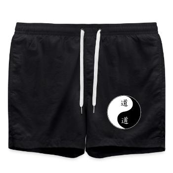 Symbole Yin Yang avec des caractères chinois - Short de bain - noir - Devant - AI Model Male 185 light (185cm)