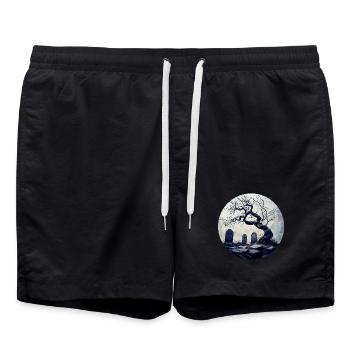 Tombe oubliée avec arbre noueux - Short de bain - noir - Devant - AI Model Male 185 light (185cm)