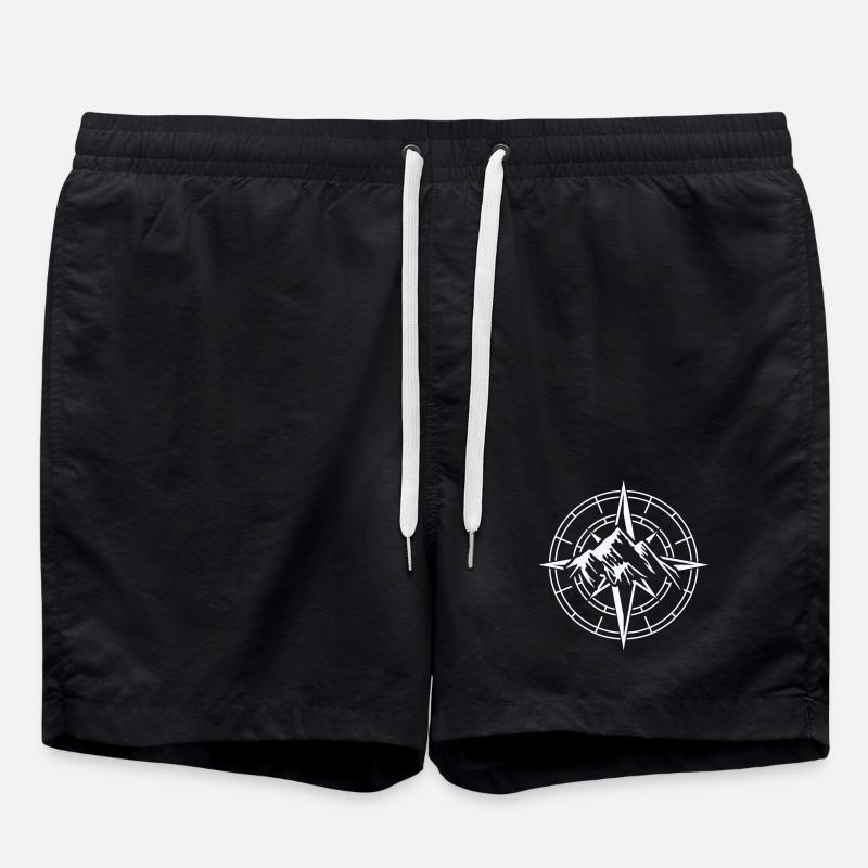 Abenteuer Kompass Design - Badeshorts - Schwarz