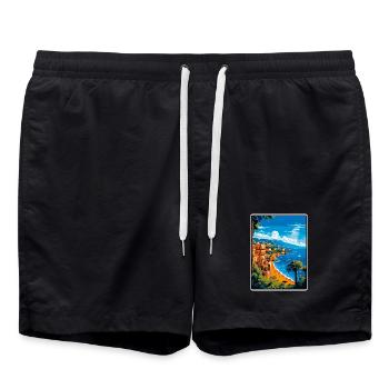 Sorrento Italien Vintage-Reiseplakat Stadtbild WPA - Badeshorts - Schwarz - Vorne - AI Model Male 185 light (185cm)