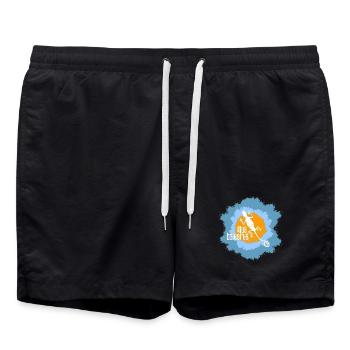 Lézard avec motif insulaire et motif de texte - Short de bain - noir - Devant - AI Model Male 185 light (185cm)