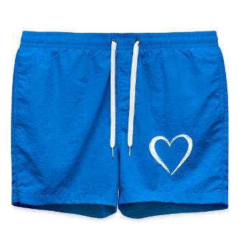 Cute Hand Drawn Heart - Swim Trunks - cobalt blue - Front