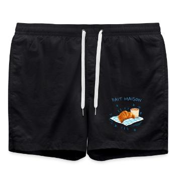 Homemade Croissant - Swim Trunks - black - Front - AI Model Male 185 light (185cm)