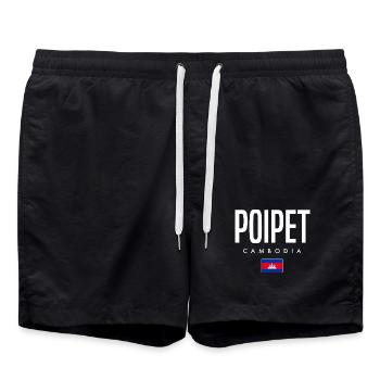 Poipet Kambodscha Khmer - Badeshorts - Schwarz - Vorne - AI Model Male 185 light (185cm)