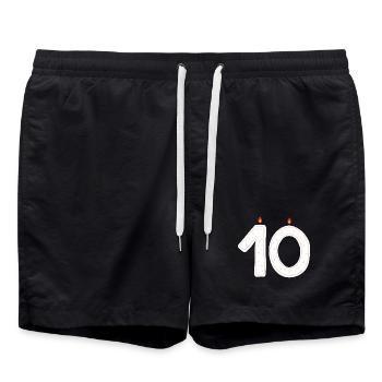 Feierlicher 10. Geburtstag Streusel Design - Badeshorts - Schwarz - Vorne - AI Model Male 185 light (185cm)