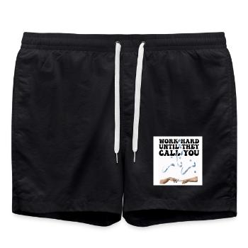 Motivation Arbeit Geld - Badeshorts - Schwarz - Vorne - AI Model Male 185 light (185cm)