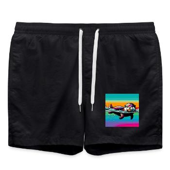 otter - Swim Trunks - black - Front - AI Model Male 185 light (185cm)