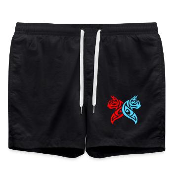Chats Tribal Cat Design - Short de bain - noir - Devant - AI Model Male 185 light (185cm)