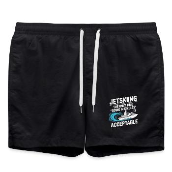 Humor Jetski Reiten Ocean Splash Design - Badeshorts - Schwarz - Vorne - AI Model Male 185 light (185cm)