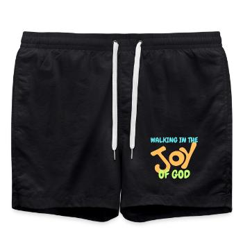 Celebrating faith and joy with bright design - Swim Trunks - black - Front - AI Model Male 185 light (185cm)