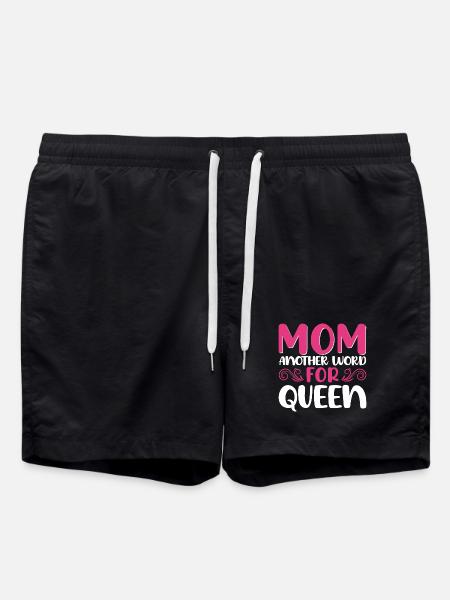 Mother Queen Saying Design - Swim Trunks - black