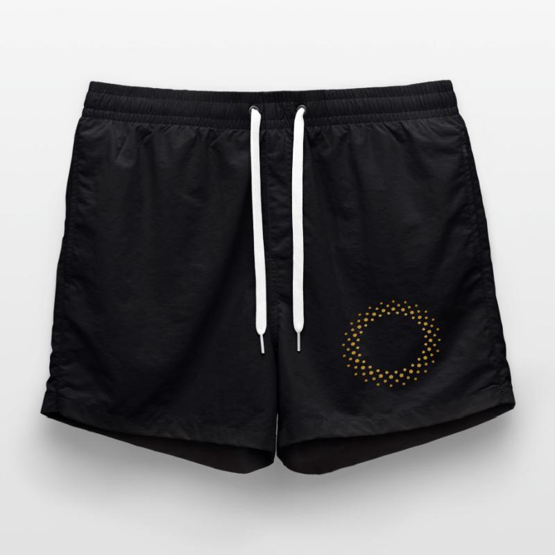 Ring-shaped, golden dot pattern Swim Trunks