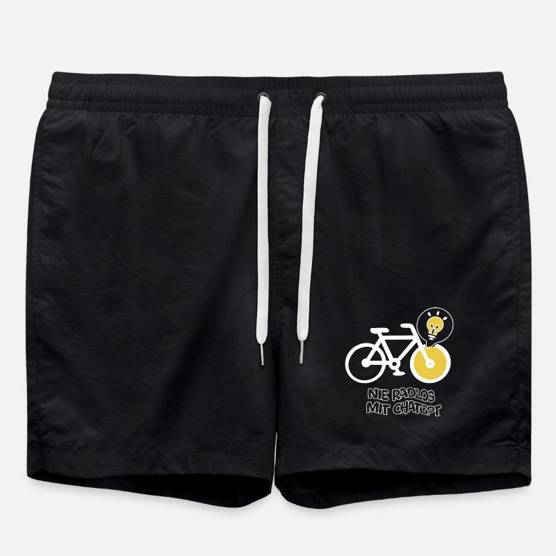 Cycling with creative light bulb design - Swim Trunks - black